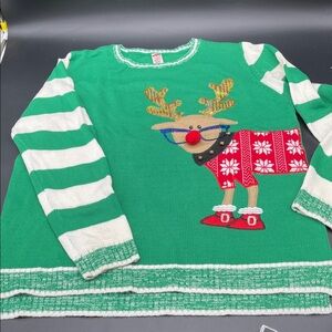 Holiday Time Reindeer Ugly Christmas Sweater XXL (20)